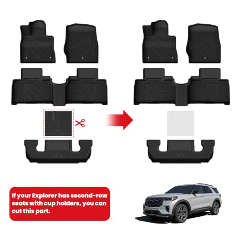 Floor Mats for Ford Explorer 2027 2026 2025 2024 2023 2022 6 Seats