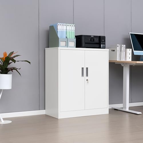 Metal Storage Cabinet (White / 36.2" H x 32" W x 16" D)
