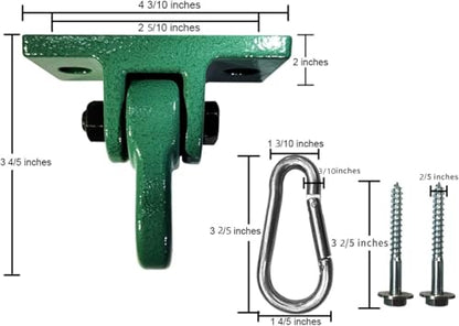 Heavy Duty Green Swing Hangers Screws Bolts Included Over 5000 lb Capacity Playground Porch Yoga Seat Trapeze Wooden Sets Indoor Outdoor (4 Pack / 4 Packs Green)