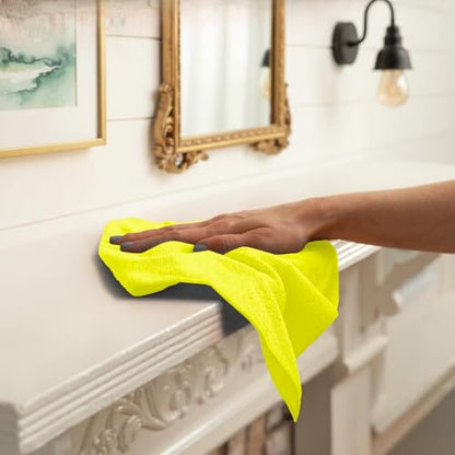Microfiber Cleaning Cloths (Pack of 12 - 12x12 Inches / Yellow)