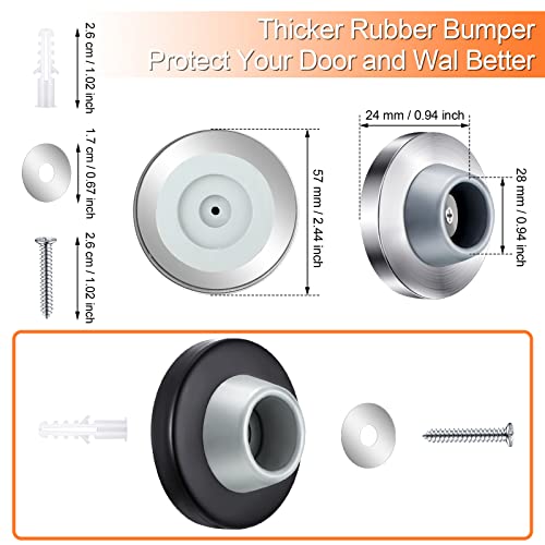Wall Door Stopper (Silver, Black)