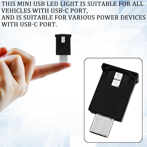 2 PCS USB Type C LED Ambient Lights for Car Interior (2PCS)