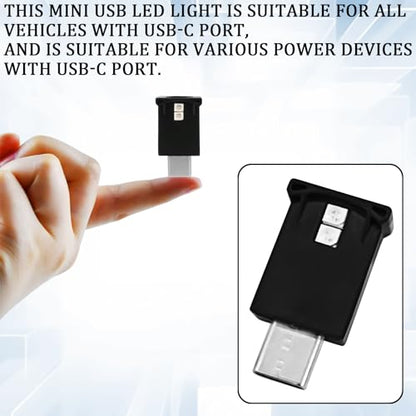 2 PCS USB Type C LED Ambient Lights for Car Interior (2PCS)