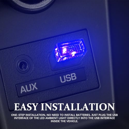 4PCS Mini USB LED Car Light (Blue)