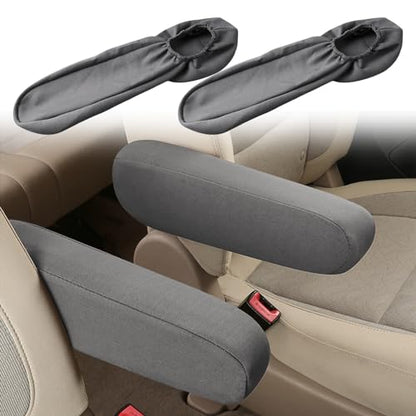 2PC Car Front Seat Armrest Covers (Gray-2PC)
