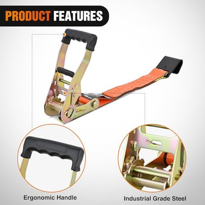 Flat Hook Ratchet Straps 4 Pack 2 in x 30 Ft (4Pcs 2in x 30ft Flat Hook Straps)