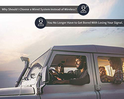 HD 1080P 7" Wired Backup Camera System with Side & Rear Cameras (Carbon Black / 7"-4 Cam)