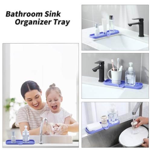 Silicone Soap Dish with Drain Spout (Light Purple / L(12"×4"))