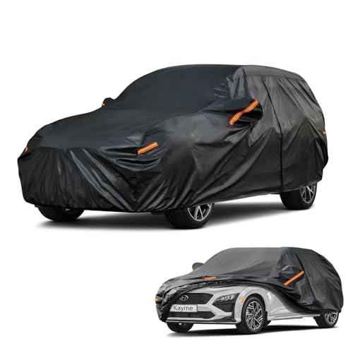 7 Layers Waterproof SUV Car Cover for Hyundai Kona 2017 (PE-Black / Custom Fit Hyundai Kona)