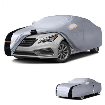 Multi Layer Car Cover Custom Fit for Hyundai Sonata (W.Custom Fit Hyundai Sonata / White Car Cover)