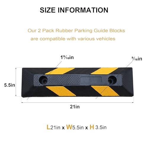 4 Pack 21" Rubber Parking Curbs (21in (4-Pack))