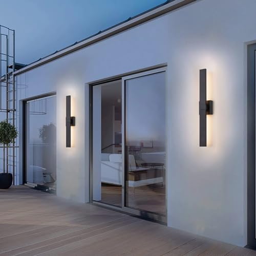 Modern Outdoor Wall Light Fixtures 27.2" Black Outdoor Porch Lights Exterior LED Wall Sconces (Black / 27.2 inch-1 Pack)