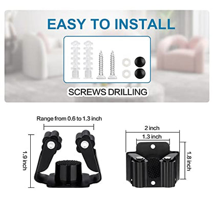 24PCS Broom and Mop Holder (Matte Black / 24)