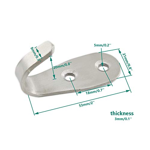 Stainless Steel Coat Hooks (U Shape Small：53*21*20mm)