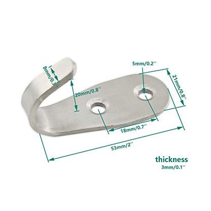 Stainless Steel Coat Hooks (U Shape Small：53*21*20mm)