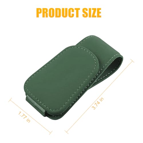 2PCS Sunglasses Holders for Car Sun Visor (2 Pack / Green/Leather)