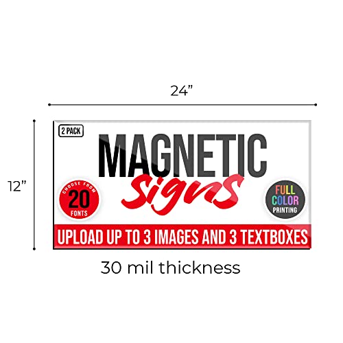 2 Pack Personalized Magnetic Signs for Vehicles (Design a)