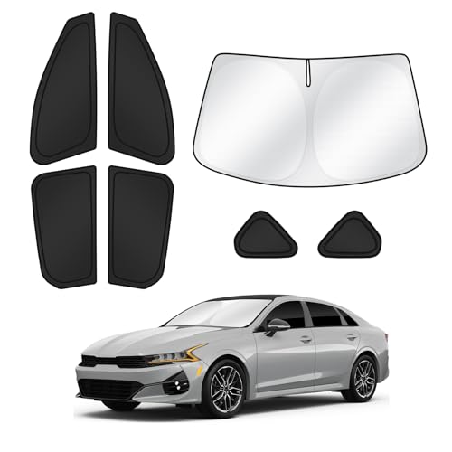 Sunshades for 2025 2026 Kia K4 Accessories Windshield Sun Shade Side Rear Window Shade Cover Sun Visor Shield Privacy Protection for Camping Keep Vehicle Cool Black 7PCS (Kia K4 2025-Present)