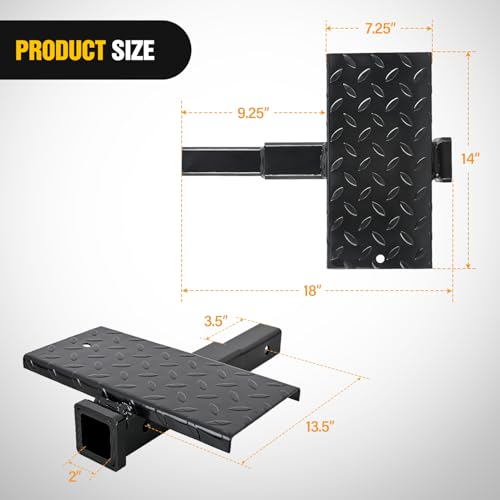 Hitch Extender with Step 2" Receiver 14"x7" Anti (Hitch Extender with Step)