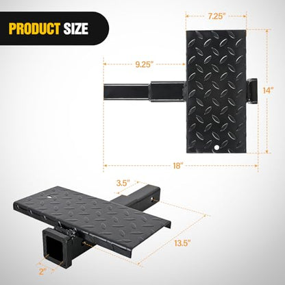 Hitch Extender with Step 2" Receiver 14"x7" Anti (Hitch Extender with Step)