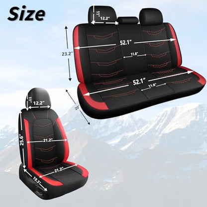 Front Car Seat Cover (N2 Black Red / Front Seat)