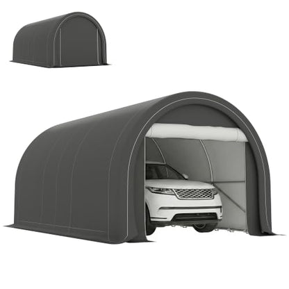 10' x 16' Carport Heavy Duty Portable Garage Storage Tent Gray (Gray)