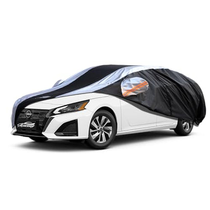 Altima Car Cover Waterproof All Weather with Silver Strip Design (Custom Fit Nissan Altima)