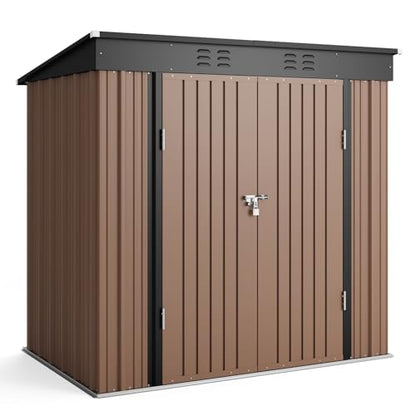 6' x 4' Outdoor Storage Shed (Brown / 6' x 4')