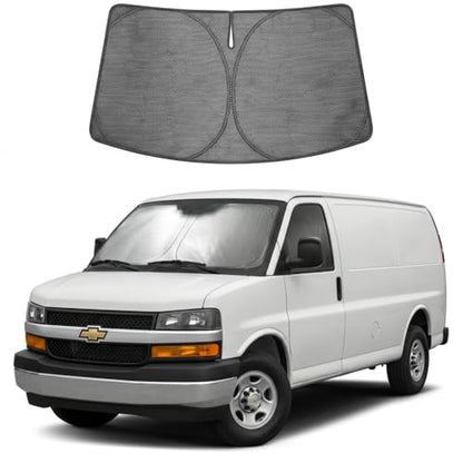 Custom Fit Car Windshield Sun Shade for 1996 (1996-2026 Chevrolet Chevy Express 1500 2500 3500)