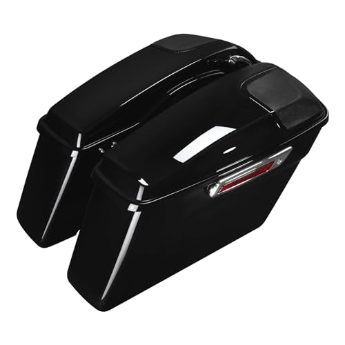 Motorcycle Saddlebags Hard Saddle Bags For Harley Touring 2014 (Vivid Black W/ Chrome Latches)
