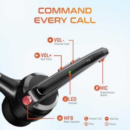 95X Bluetooth Mono Computer Headset with Charging Case