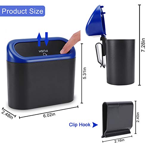 Car Trash Can with Lid (Black/Blue Lid, Black/Blue Lid)