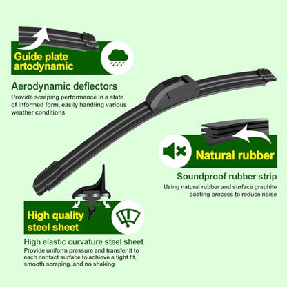 OEM Quality 28in + 15in Premium All (28"+15"(Pair for Front Windshield))