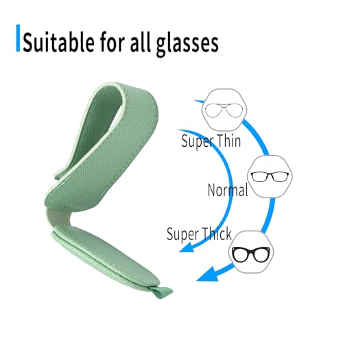 2 Packs Magnetic Sunglass Holder for Car Visor (Green / 2pcs)