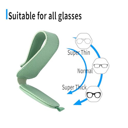 2 Packs Magnetic Sunglass Holder for Car Visor (Green / 2pcs)