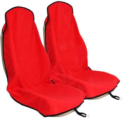 Car Seat Cover Protector Front Seats (2Pcs Front Seat Towel / Red)