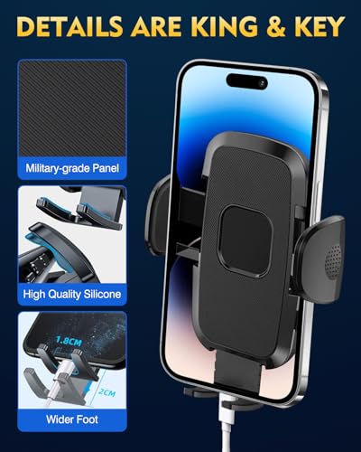 Military grade Construction] Phone Holders for Your Car【Upgraded Suction & Clip】Cell Smartphone Mount Universal Windshield Dashboard Vent Stand Truck Cradle for iPhone 17 Pro Max 16 15 Samsung