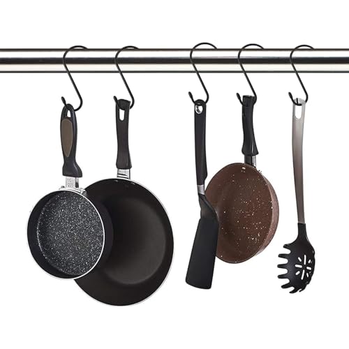 12 Pack 6 Inch Black Vinyl Coated Heavy Duty S Hooks Non Slip (Black / 6 in 12 pack)