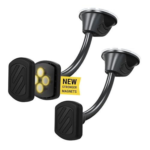 MXWDL Magnetic Cell Phone Holders for Your Car Dash (Extra Strength - Flex Window / Dash / 2 Pack)