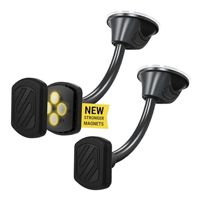 MXWDL Magnetic Cell Phone Holders for Your Car Dash (Extra Strength - Flex Window / Dash / 2 Pack)
