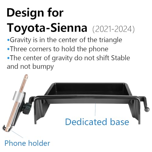 Car Phone Holder Center Console Organizer Tray for Toyota Sienna 2021 2022 2023 2024 [9 ([Tray&phone holder]for Toyota Sienna 2021-2024)