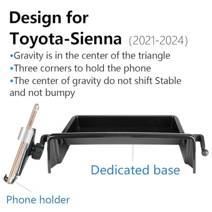 Car Phone Holder Center Console Organizer Tray for Toyota Sienna 2021 2022 2023 2024 [9 ([Tray&phone holder]for Toyota Sienna 2021-2024)