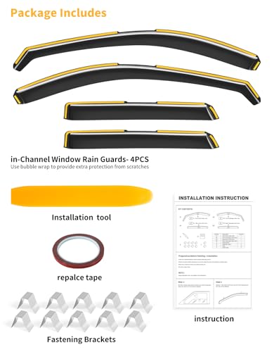in Channel Window Visors Rain Guards for Mazda CX5 CX (Fit for 2017-2025 Mazda CX-5 CX5)