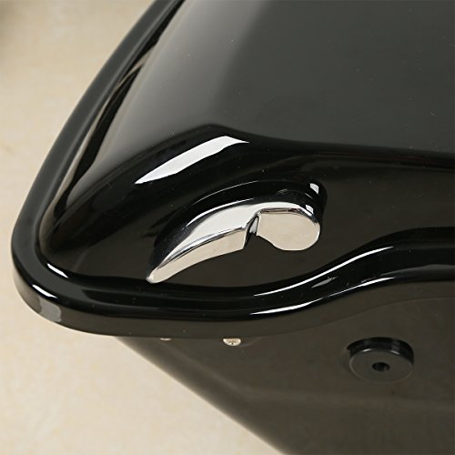 Motorcycle Saddlebags with Chrome Conversion Brackets Fit For Harley Softail Deluxe Heritage Softail 1984 (Vivid Black W/ Black Latches)
