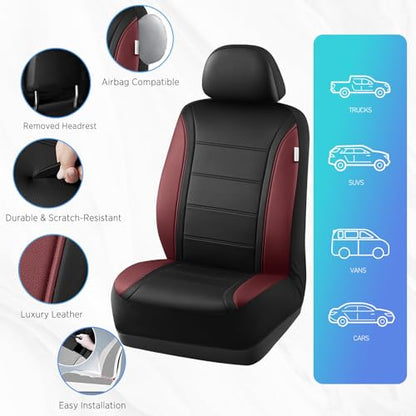 Leather Seat Covers (Red Wine Front)