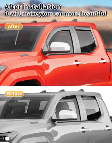 Window Visors Rain Guards for Toyota Tacoma Double Cab 2024 (Fit for 2024-2026 Tacoma Double Cab)