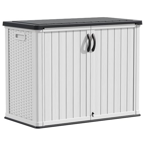 Outdoor Storage Cabinet 26 Cu Ft with Lockable Doors (White / 26 Cu Ft/Vertical)