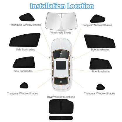 Car Window Shades for Toyota Prius 2010 2011 2012 2013 2014 2015 Windshield Sun Shade Side Window Cover UV Block Privacy Protection Accessories for Camping Blackout Rear Back Full Set 11PCS (FOR | Prius 2010-2015 (11pcs))