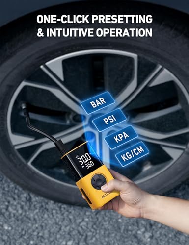 L7S Tire Inflator Portable Air Compressor Cordless with Digital Pressure Gauge (Yellow)
