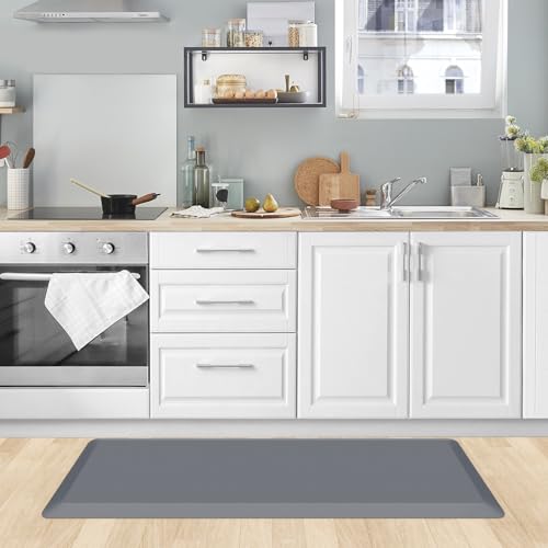 0.8" Thick Kitchen Mat Cushioned Anti Fatigue Rug Comfort Floor Mats (Grey / 39"L x 17.3"W x 0.8"Th)